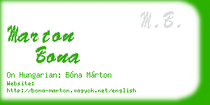 marton bona business card